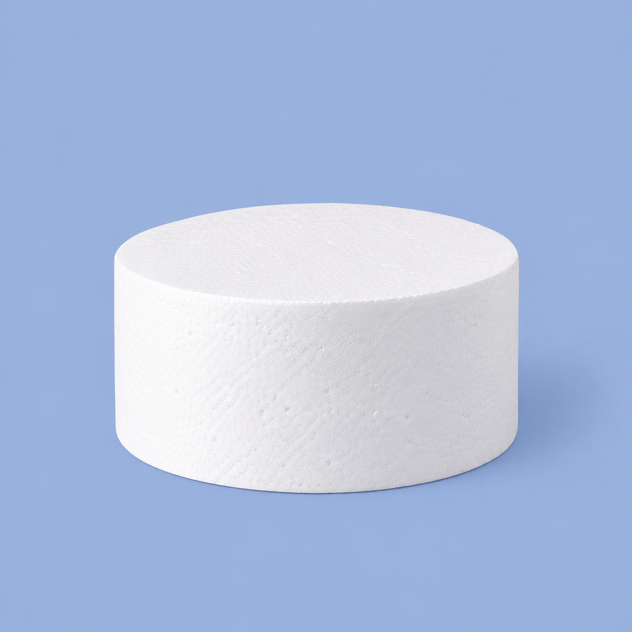 Polystyrene cake dummy, 20 cm in diameter and 10 cm high