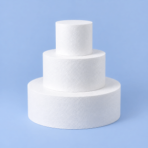Styrofoam dummy cake set for a 3-tier cake, with diameters of 30, 20, and 10 cm and a height of 10 cm